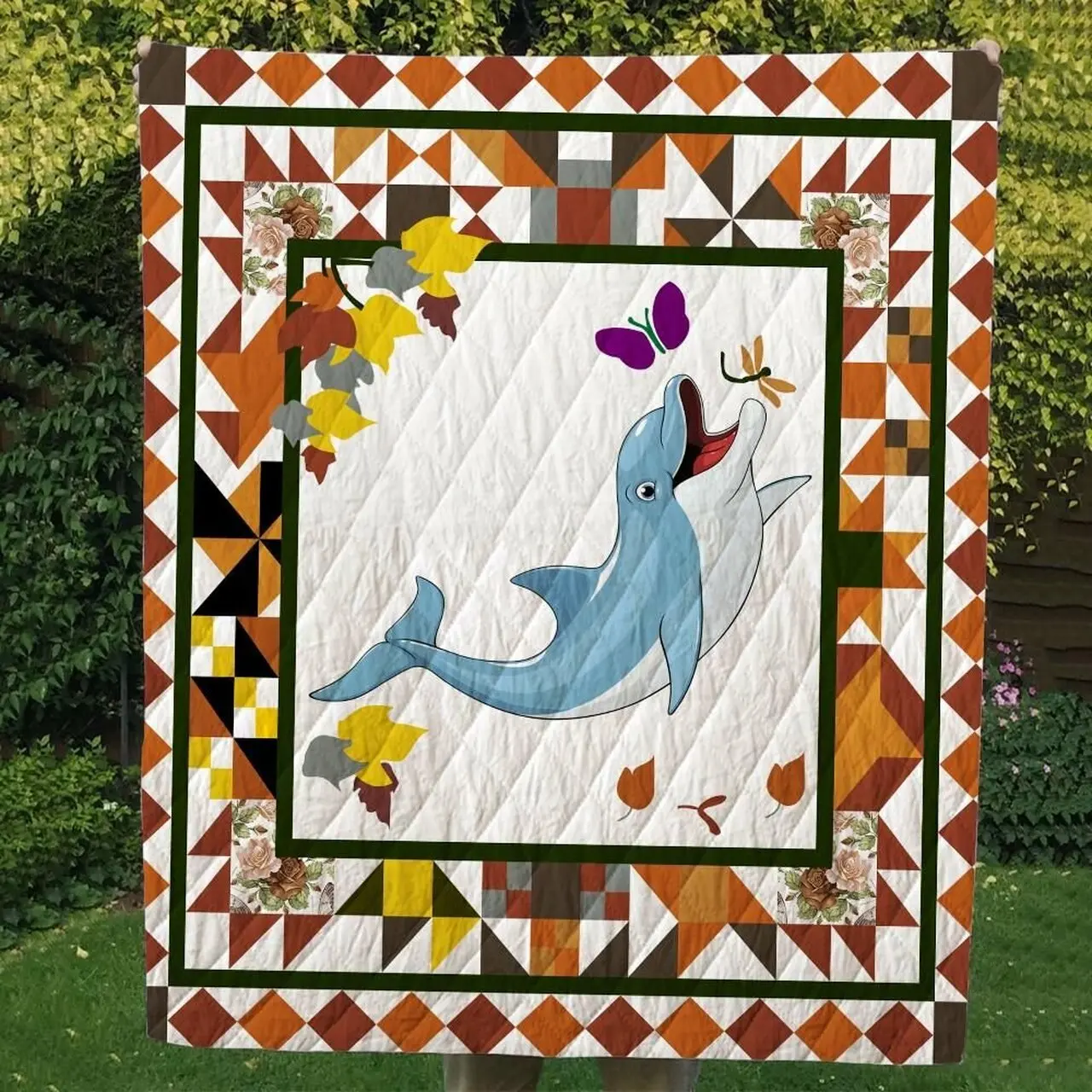 Dolphin Cl14100183Mdq Quilt Blanket and Home Decor