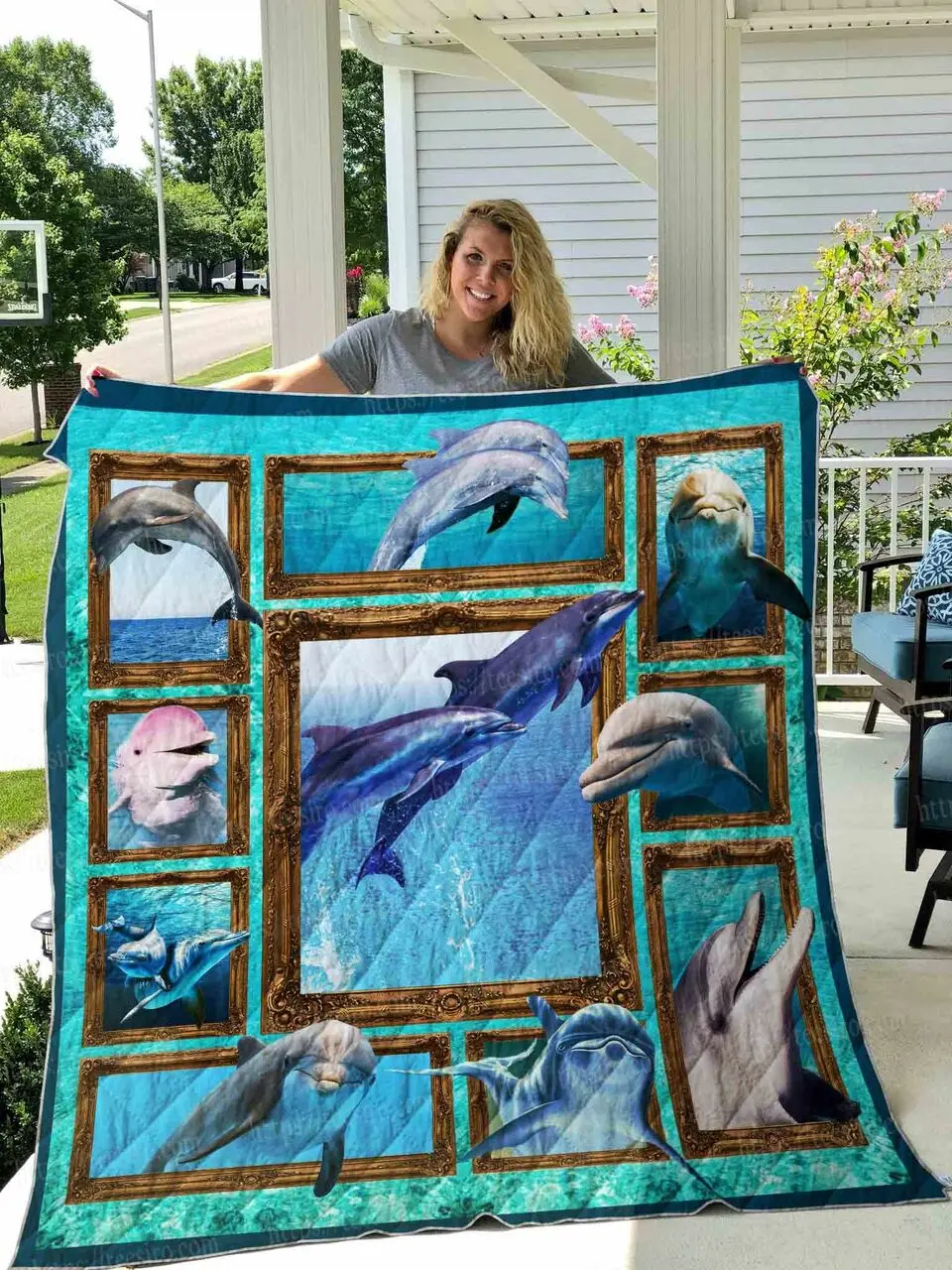 Dolphin Dolphin Make Me Happy Quilt Blanket Dhc03011495Dd and Home Decor