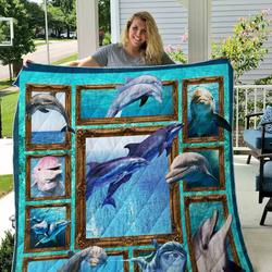 Dolphin Dolphin Make Me Happy Quilt Blanket Dhc03011495Dd and Home Decor