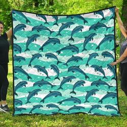Dolphin Sea Pattern DHCDHC DT1910 Quilt Blanket and Home Decor