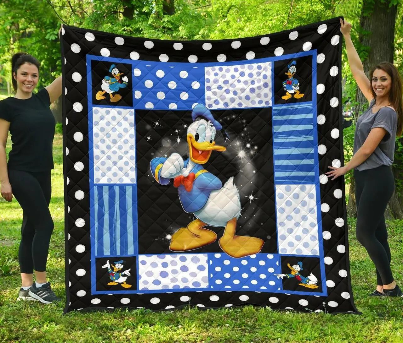 Donald Duck Funny Cartoon Fan Gift Idea Quilt and Home Decor
