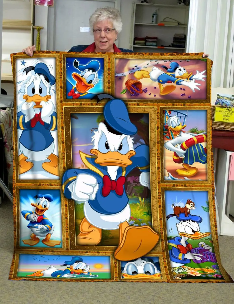 Donald Duck Funny Quilt Quilt and Home Decor