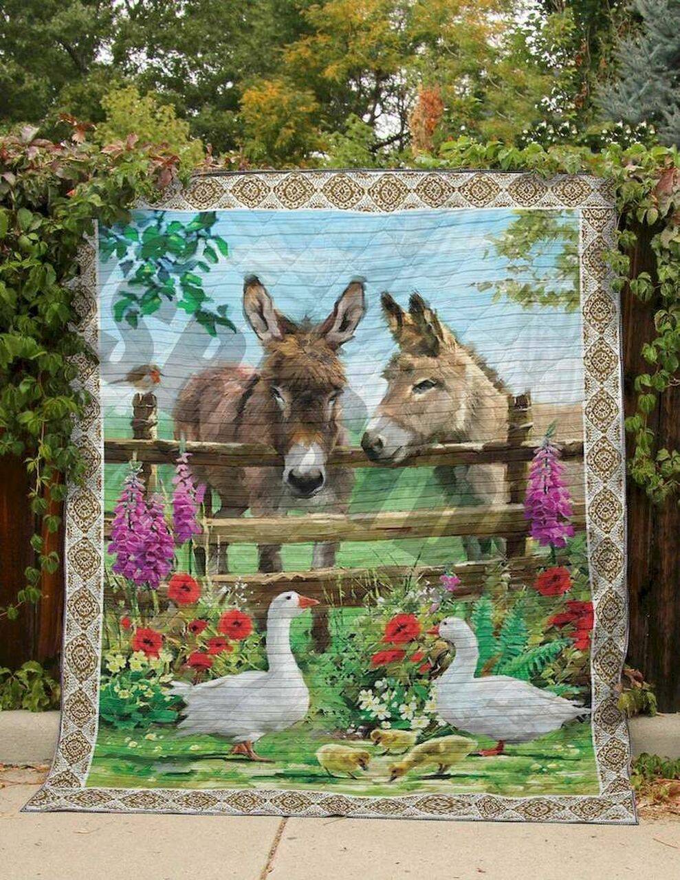Donkey In Cage Clt190641 Quilt Blanket and Home Decor