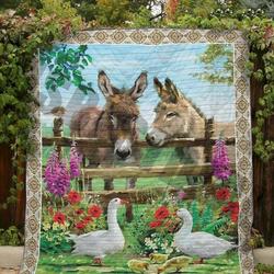 Donkey In Cage Clt190641 Quilt Blanket and Home Decor