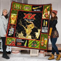 Dos Equis All I Need Is Beer Gift Quilt and Home Decor