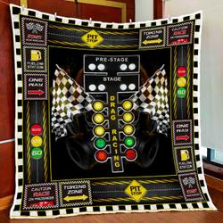 Drag Racing Quilt Blanket and Home Decor