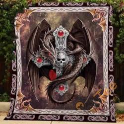 Dragon And Cross Blanket TH2906 Quilt and Home Decor