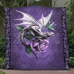Dragon And Rose Quilt Blanket Yhp8  Quilt and Home Decor