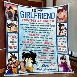 Dragon Ball Goku Girlfriend Every Time I Say I Love You Quilt Cc and Home Decor