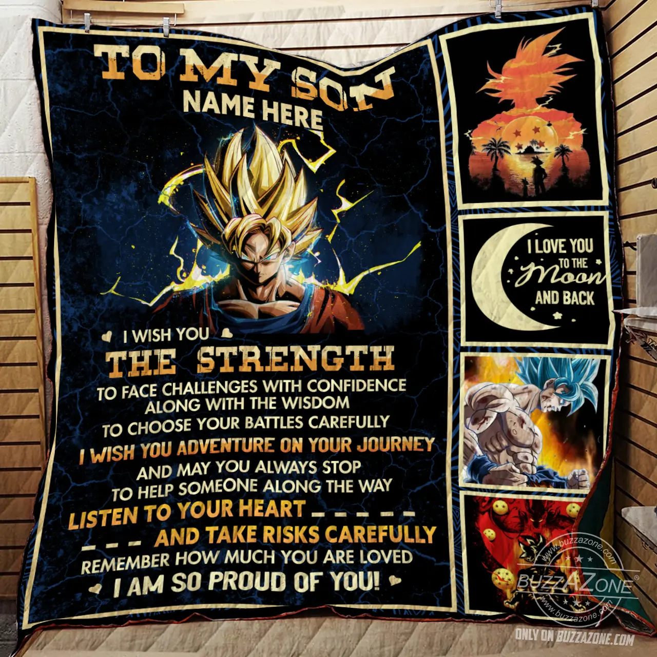 Dragon Ball I Wish You The Strength To Face Challenges With Confidence Quilt - Nh and Home Decor