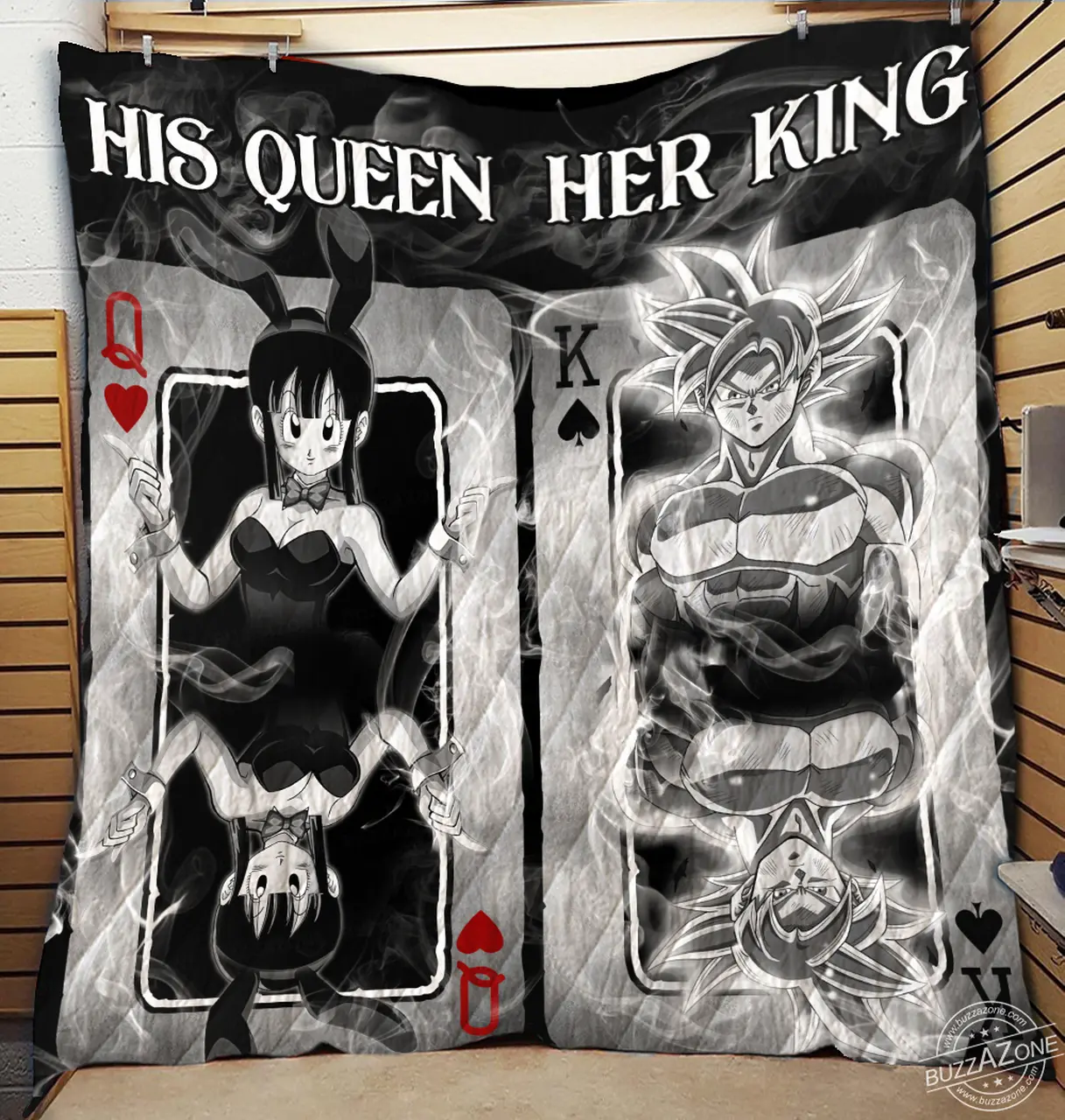 Dragon Ball Queen And King Goku Chichi Quilt Cc and Home Decor