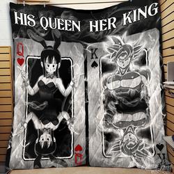 Dragon Ball Queen And King Goku Chichi Quilt Cc and Home Decor