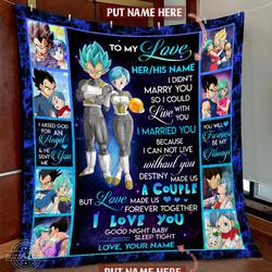 Dragon Ball Vegeta Love Made Us Forever Together Custom Quilt Cc and Home Decor