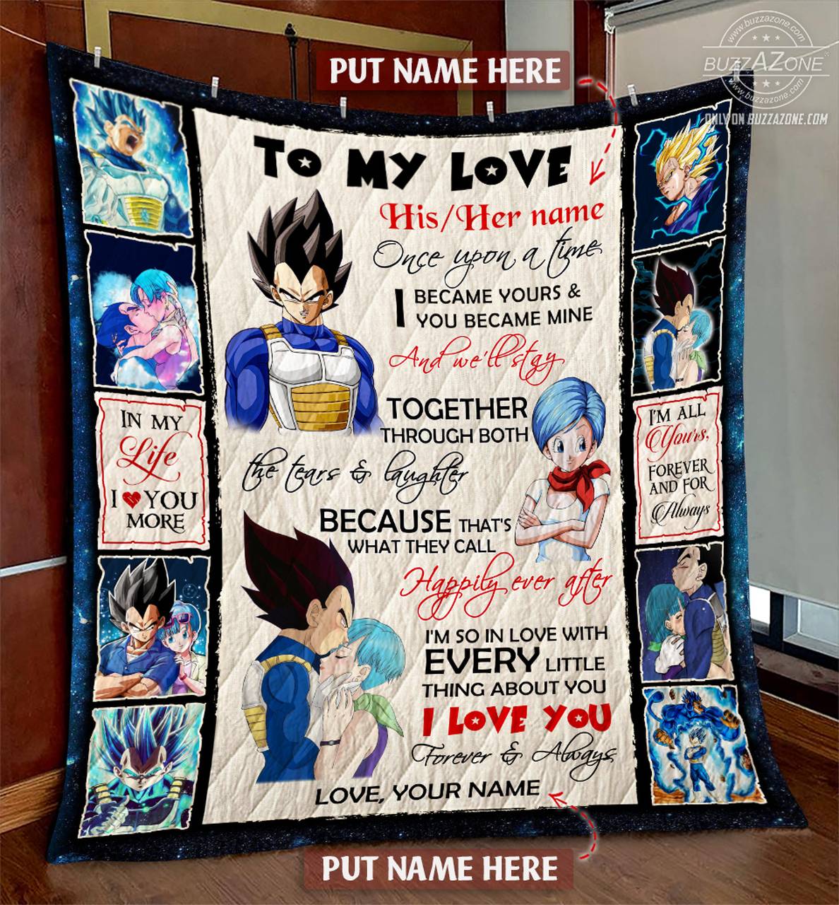 Dragon Ball Vegeta Once Upon A Time Custom Quilt Cc and Home Decor