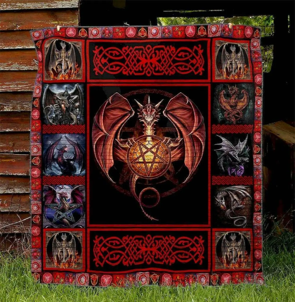Dragon Celtic Nb110517 Quilt Blanket and Home Decor