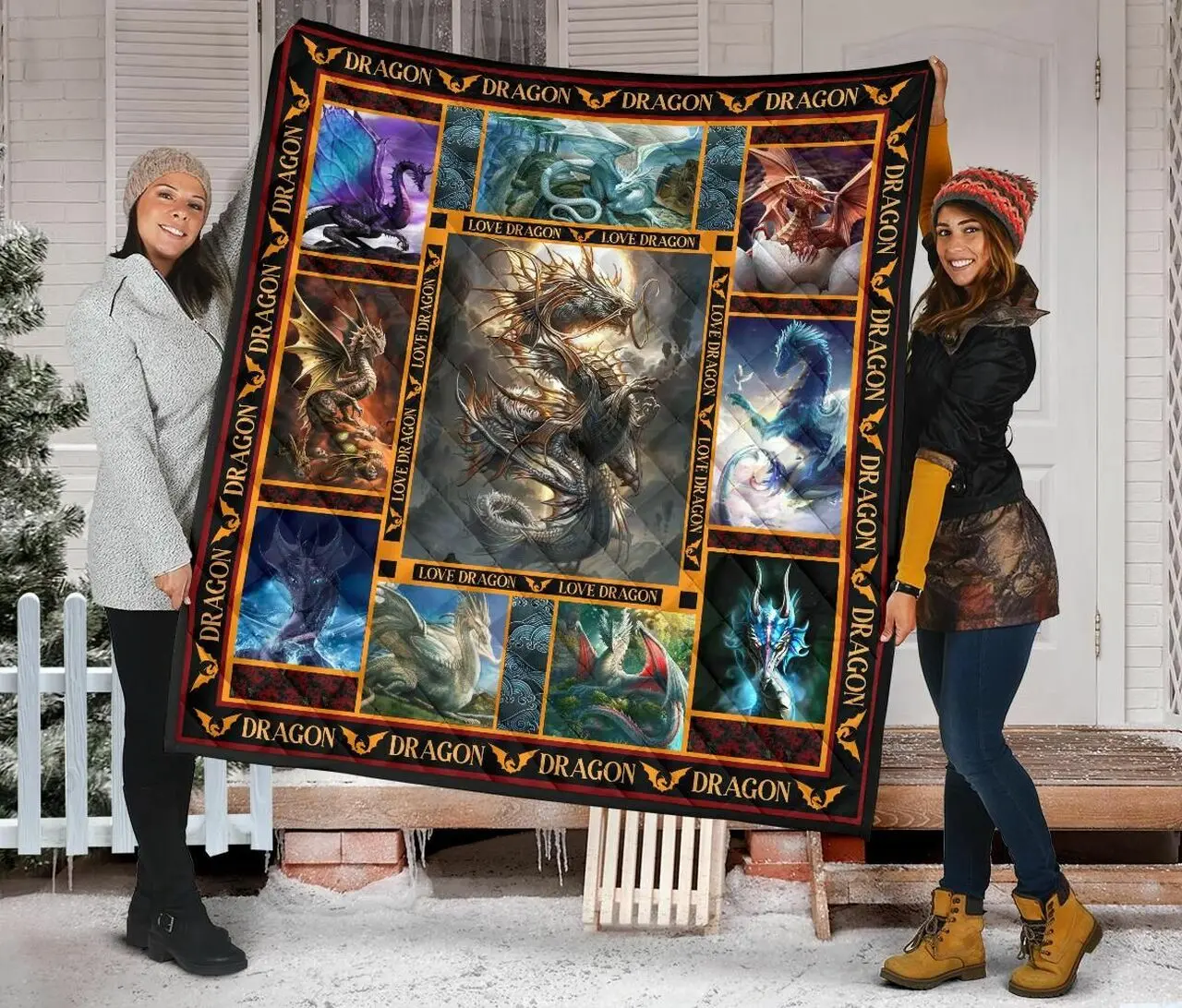 Dragon Quilt Blanket Dhc09121592Dd and Home Decor