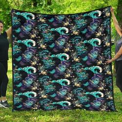 Dragon Sea Wave Pattern DHCDHC DT1910 Quilt Blanket and Home Decor
