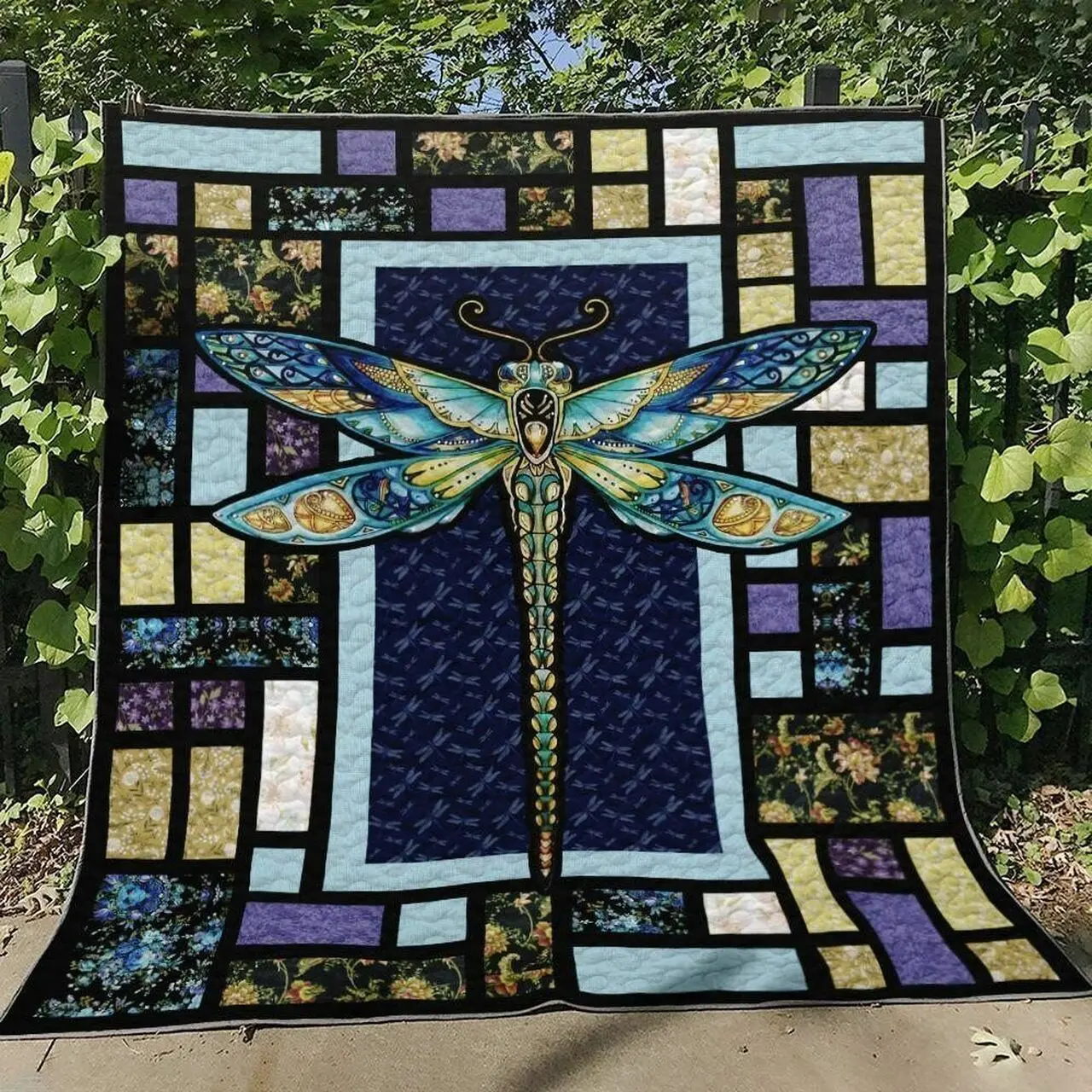Dragonfly Colorful Beauty Ah Quilt Derqgt and Home Decor