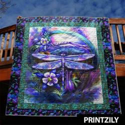 Dragonfly Hopefully Sky Quilt Blanket Christmas Gift Dhc04011318Dd and Home Decor