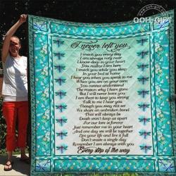 Dragonfly  I Never Left You Quilt Blanket and Home Decor