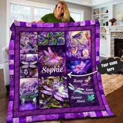 Dragonfly Personalized Quilt Blanket Lml010602Dt and Home Decor