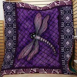 Dragonfly Purple Dragonfly Bl Quilt Blanket Dhc03011608Dd and Home Decor