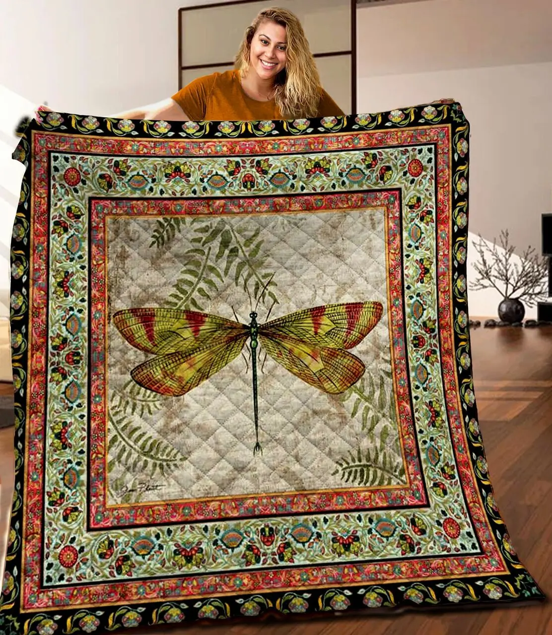 Dragonfly Quilt Blanket C9B280334HD and Home Decor