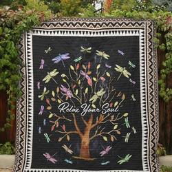 Dragonfly Relax Your Soul Vcb Quilt Derqds and Home Decor