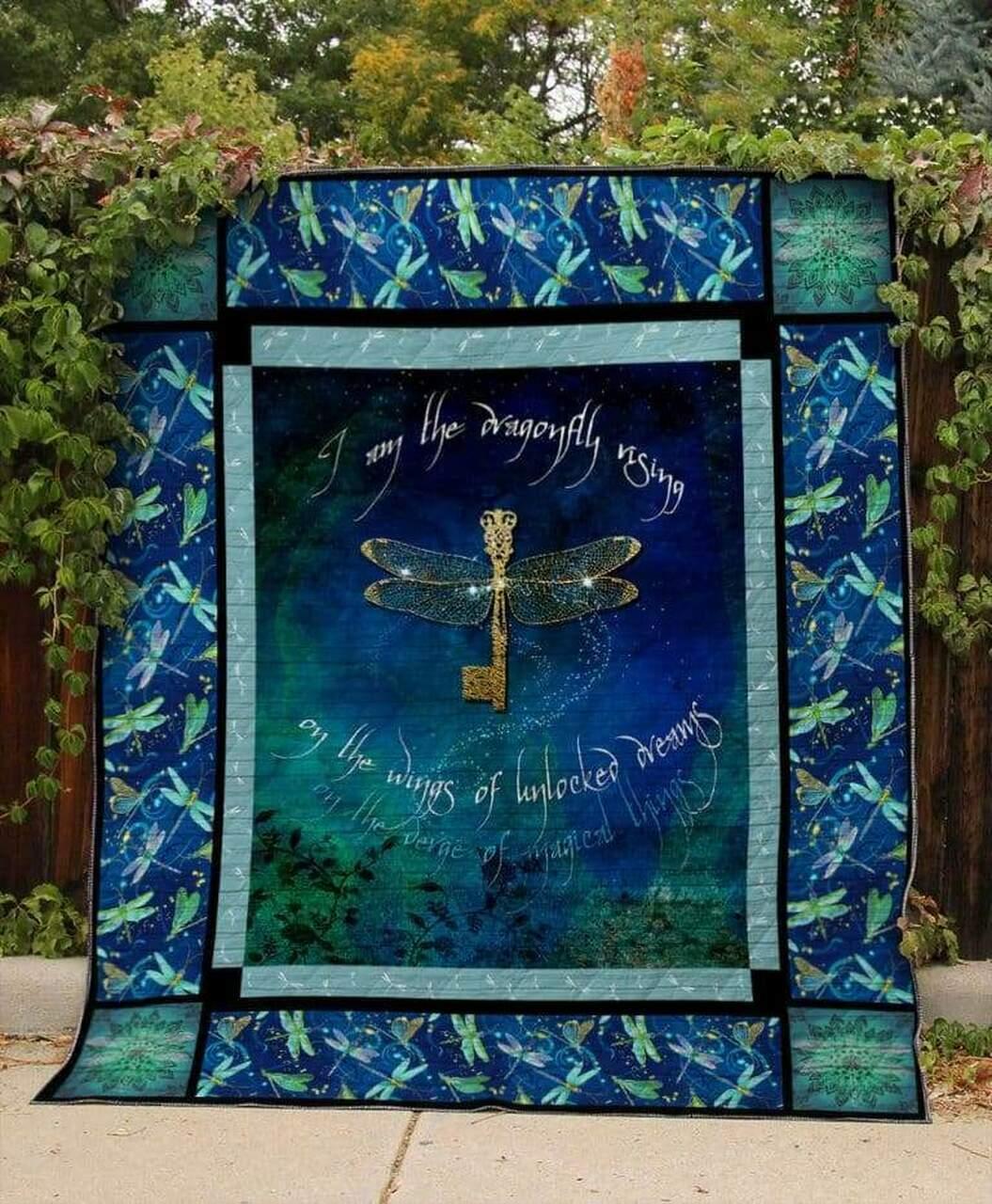 Dragonfly Rising Quilt and Home Decor