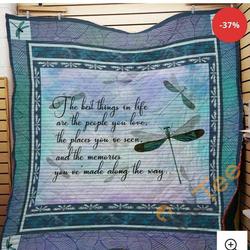 Dragonfly - The Best Things In Life Blanket Quilt and Home Decor