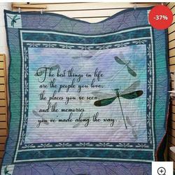 Dragonfly The Best Things In Life Blanket Quilt and Home Decor