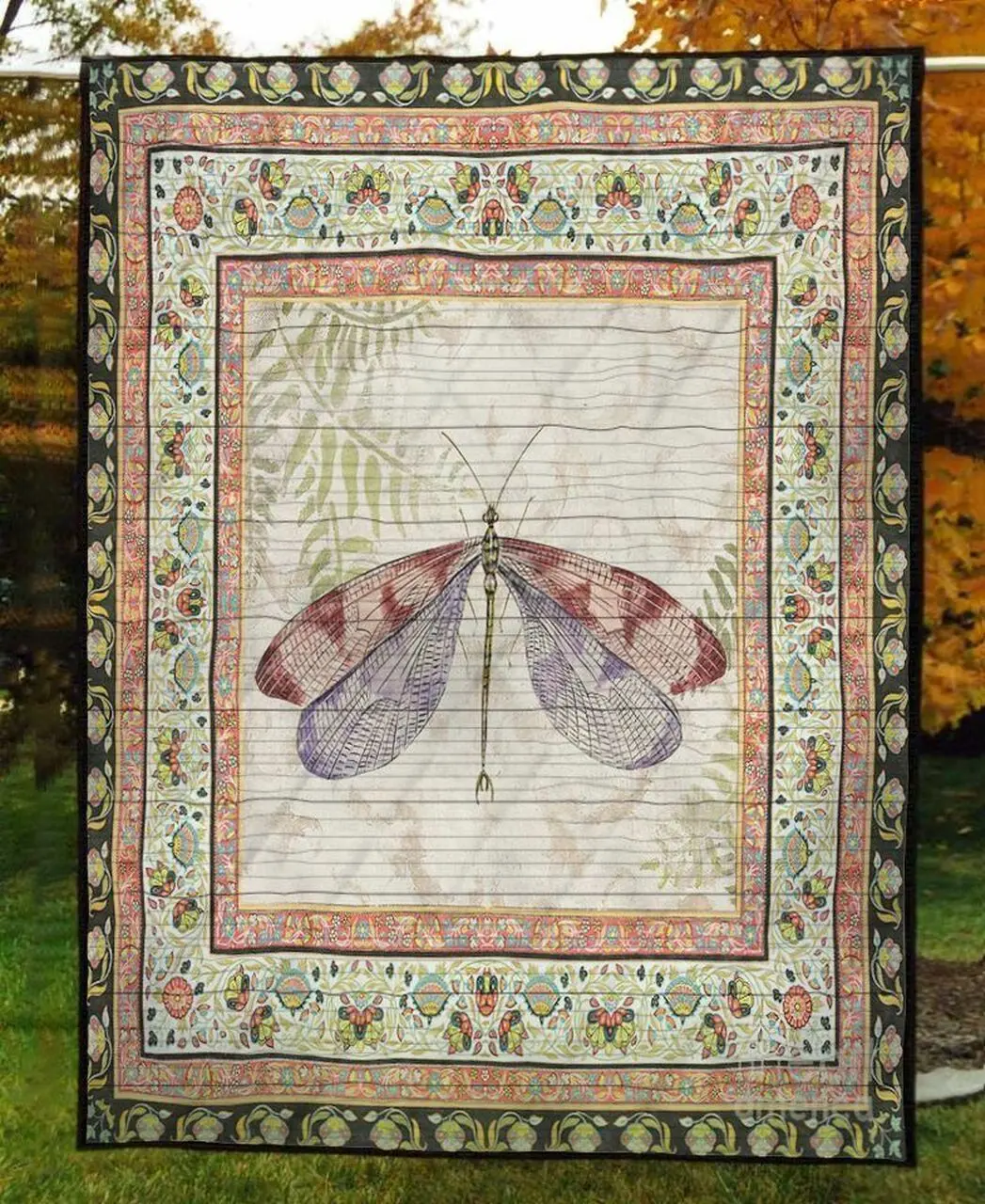 Dragonfly Vintage Pattern Hur Quilt uw and Home Decor