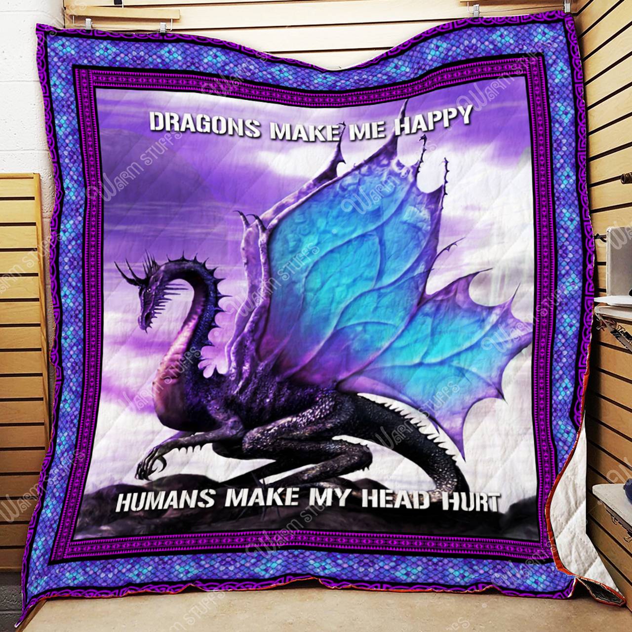 Dragons Make Me Happy Quilt Lb02 and Home Decor