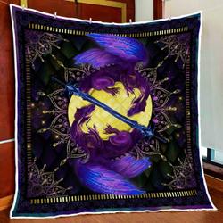 Dragons Of The Moon Quilt Blanket and Home Decor