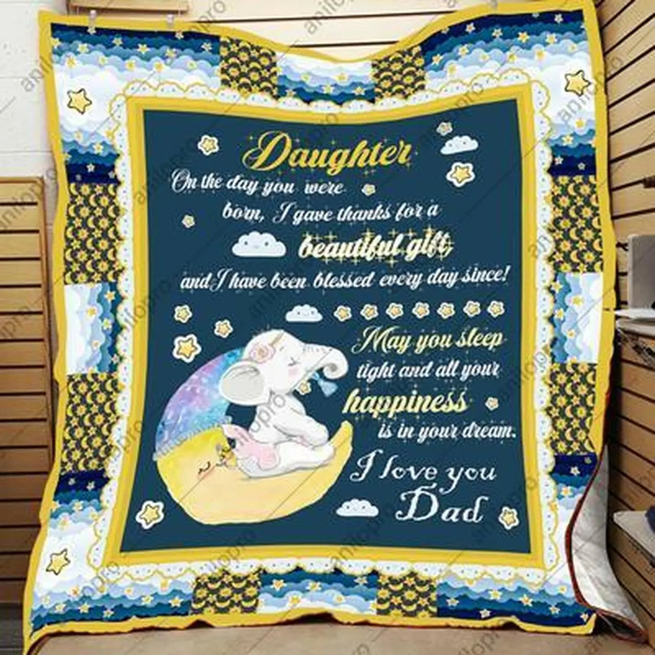 Dream Peacfully My Baby Girl Blanket For Daughter Quilt Blanket Quilt and Home Decor