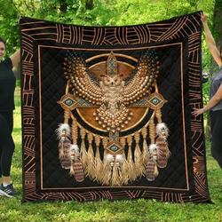 Dreamcatcher Owl Cla1410183Q Quilt Blanket and Home Decor