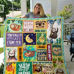 Drop It Like A Sloth Quilt Blanket Great Customized Blanket Gifts For Birthday Christmas Thanksgiving      and Home Decor