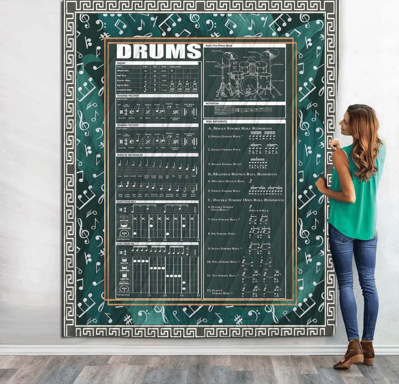 Drums Quilt Blanket Dhc150120556Td and Home Decor
