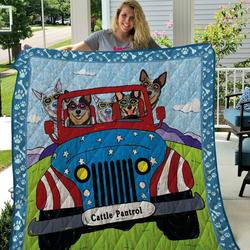 Duqd14003 Australian Cattle Dog Quilt Blanket  Quilt and Home Decor