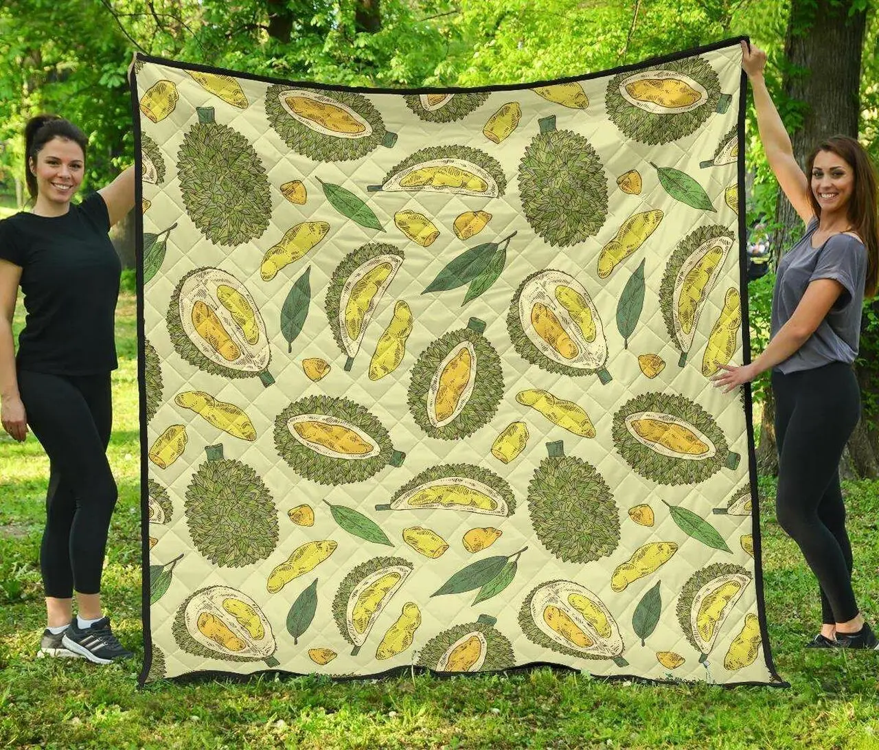 Durian Leaves Pattern Background DHCDHC DT1910 Quilt Blanket and Home Decor