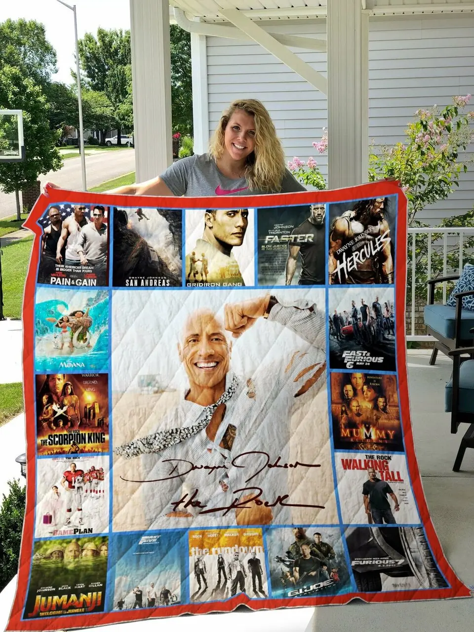 Dwayne Johnson Film Quilt Blanket 01 and Home Decor