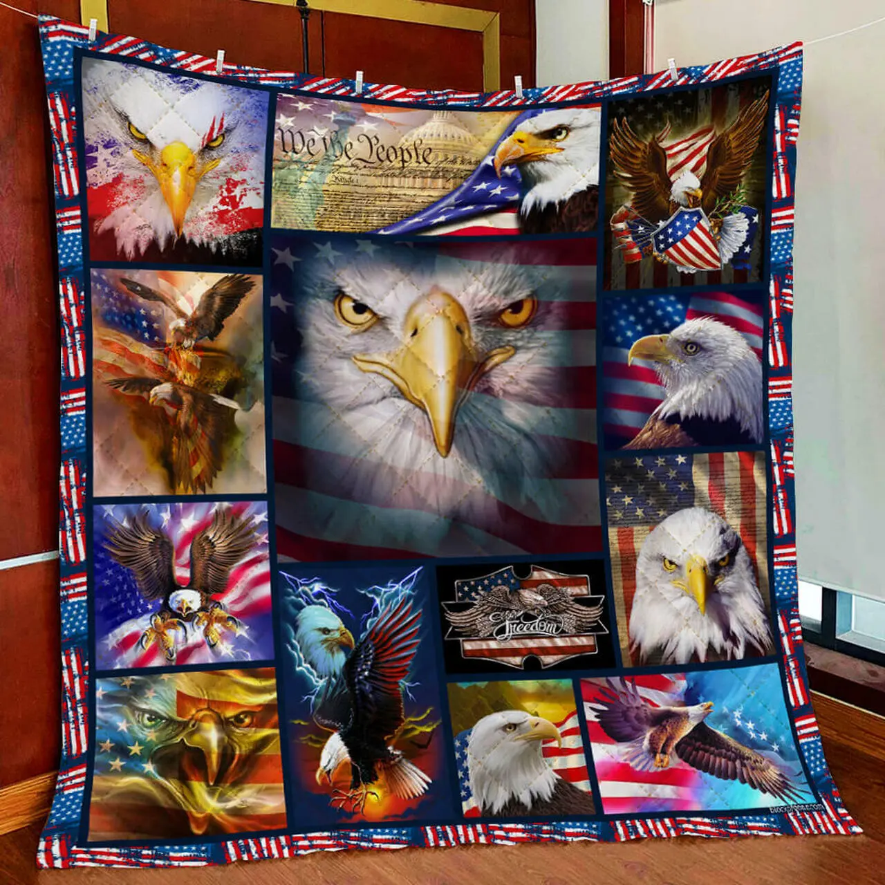 Eagle American Patriot Quilt Blanket and Home Decor