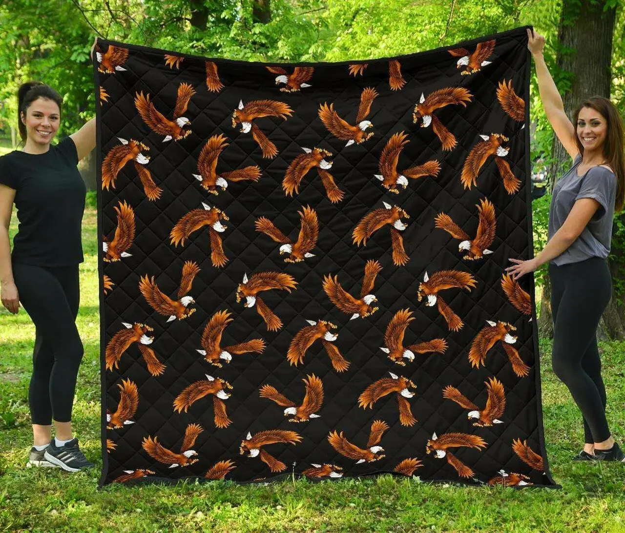 Eagle Black Cl12100237Mdq Quilt Blanket and Home Decor