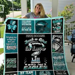 Eagles Quilt Blanket Custom Name Ver 2 and Home Decor