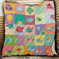 Easily Distracted By Birds Quilt Blanket Dk493  Quilt and Home Decor