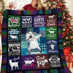 Easily Distracted By Goats Quilt Blanket Great Customized Blanket Gifts For Birthday Christmas Thanksgiving and Home Decor