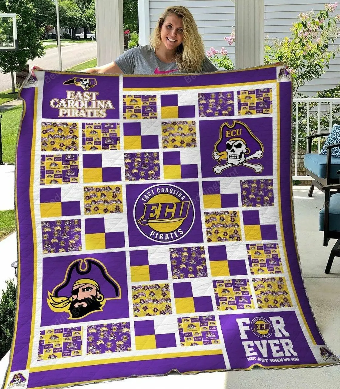 East Carolina Pirates V2 Quilt Blanket and Home Decor
