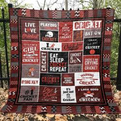 Eat Sleep Cricket Pkd210616 Quilt Blanket and Home Decor