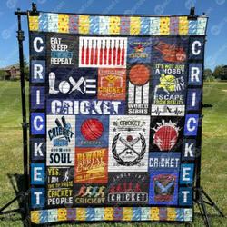 Eat Sleep Cricket Quilt Blanket Lk08  Quilt and Home Decor