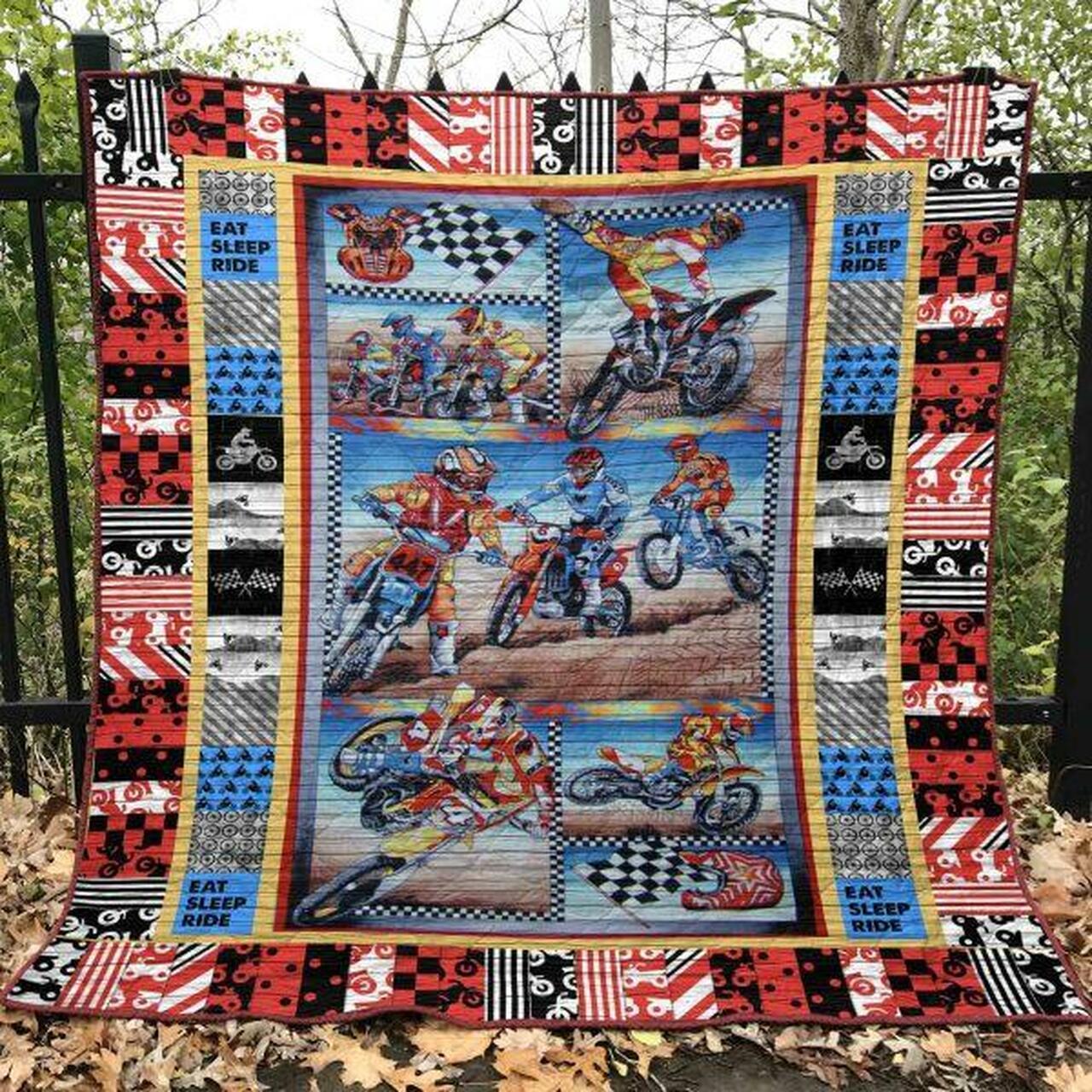 Eat Sleep Ride Quilt Blanket Lk08 Quilt and Home Decor